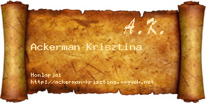 Ackerman Krisztina névjegykártya